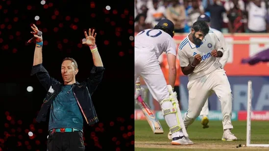 'Bumrah's Impact: Chris Martin Halts Coldplay Concert Once More, Showcases Iconic Ollie Pope Dismissal'