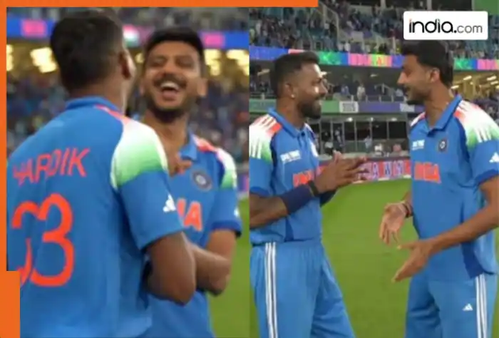 Intense Semi-Final Match: Axar Patel and Hardik Pandya share a light-hearted moment in Champions Trophy victory